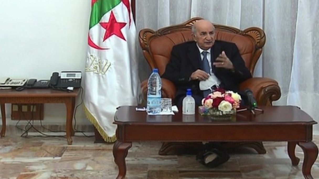 Abdelmadjid Tebboune au salon d'honneur de l'aéroport de Boufarik, dimanche 10 janvier 2021.
