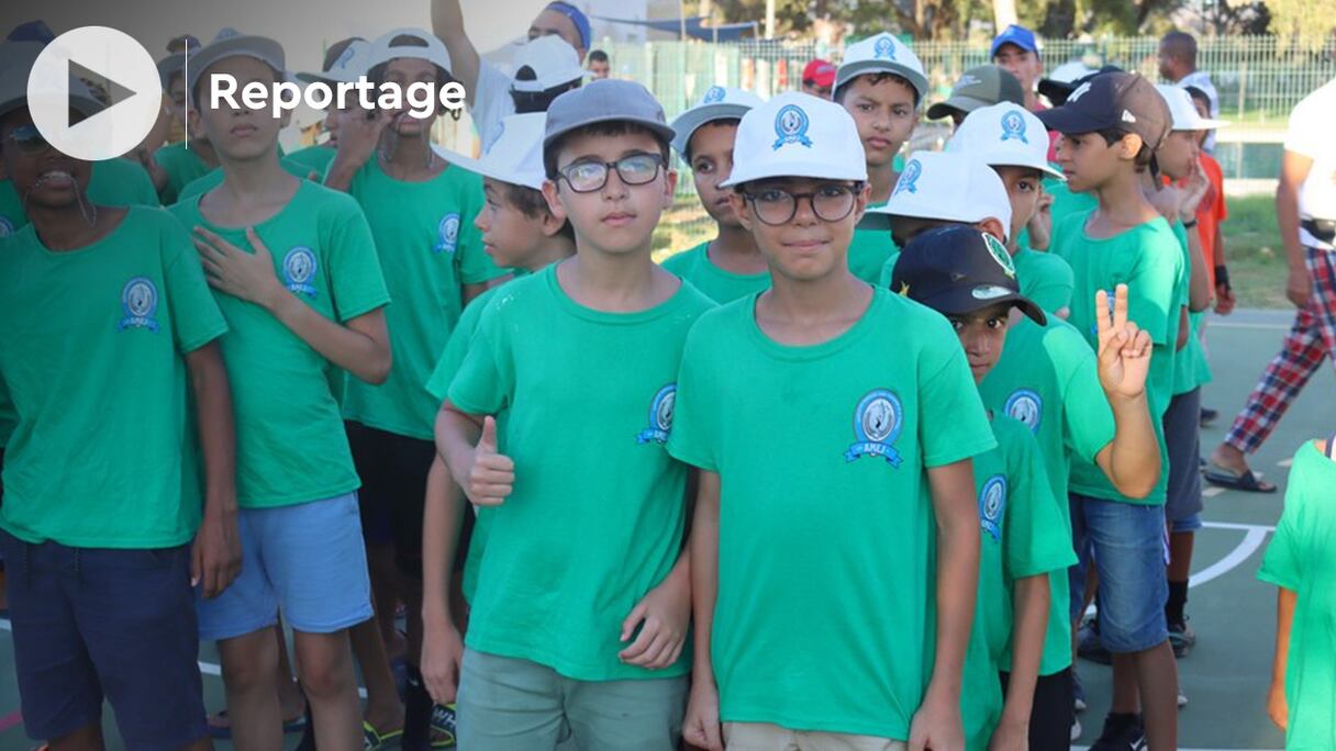 Des enfants au centre national d'estivage de la forêt diplomatique, à Tanger.
