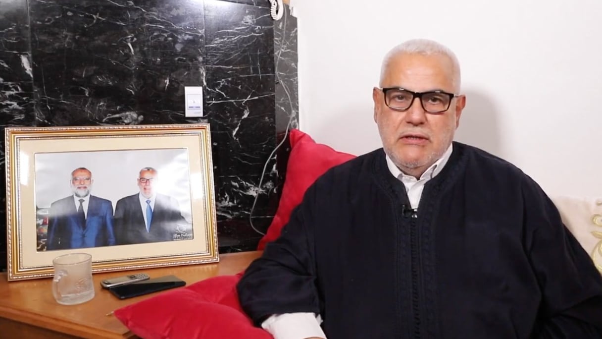 Abdelilah Benkirane, secrétaire général du PJD, lors d'un live sur sa page Facebook, le mardi 19 avril 2022. 
