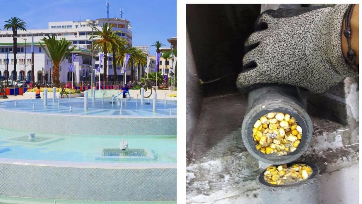 La nouvelle fontaine de Casablanca victime de son succès.
