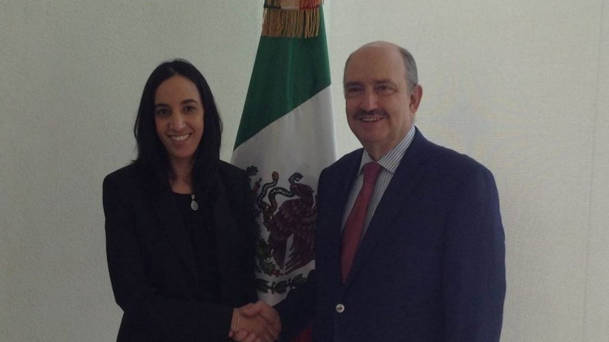 Mbarka Bouaida et son homologue mexicain, Carlos di Acraza.
