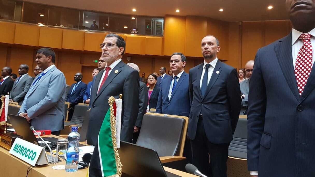 Saâd Eddine El Otmani, à l'ouverture du sommet extraordinaire de l'Union Africaine, ce samedi 17 novembre 2018, à Addis-Abeba. 
