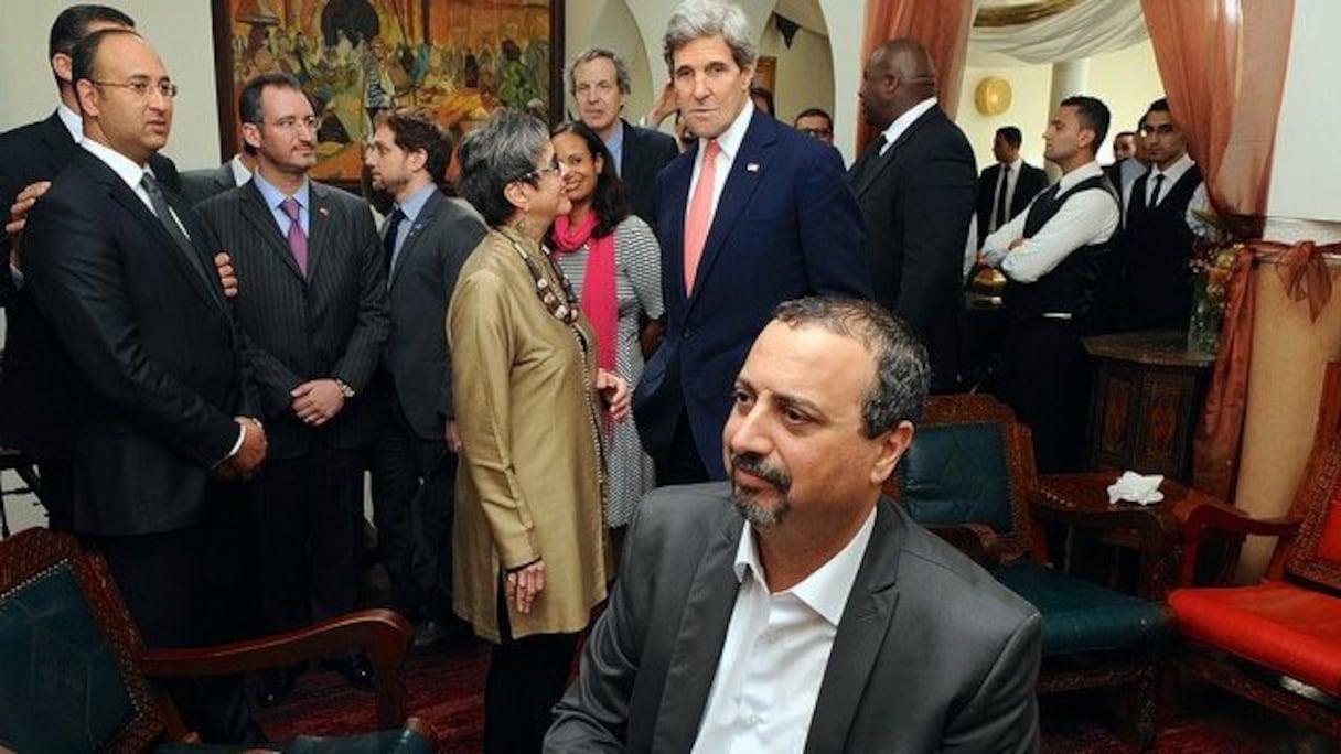 John Kerry au Rick's Café à Casablanca (4 avril 2014).
