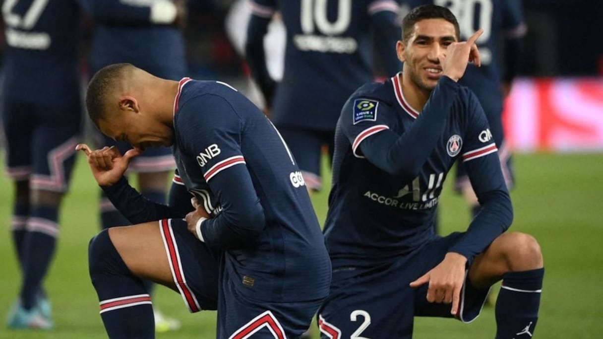 Achraf Hakimi et Kylian Mbappé.
