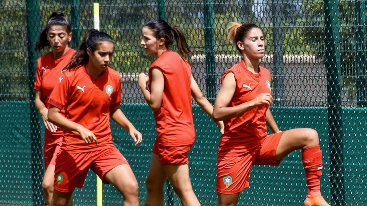 Les Lionnes de l'Atlas en plein entraînement.
