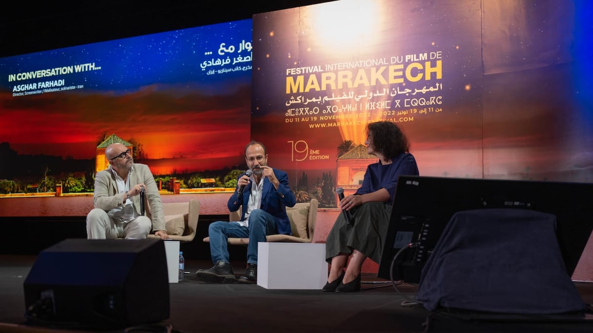 Le réalisateur iranien Asghar Farhadi, invité de la rencontre "In conversation with...", dans le cadre du Festival International du Film de Marrakech 2022, le 18 novembre.
