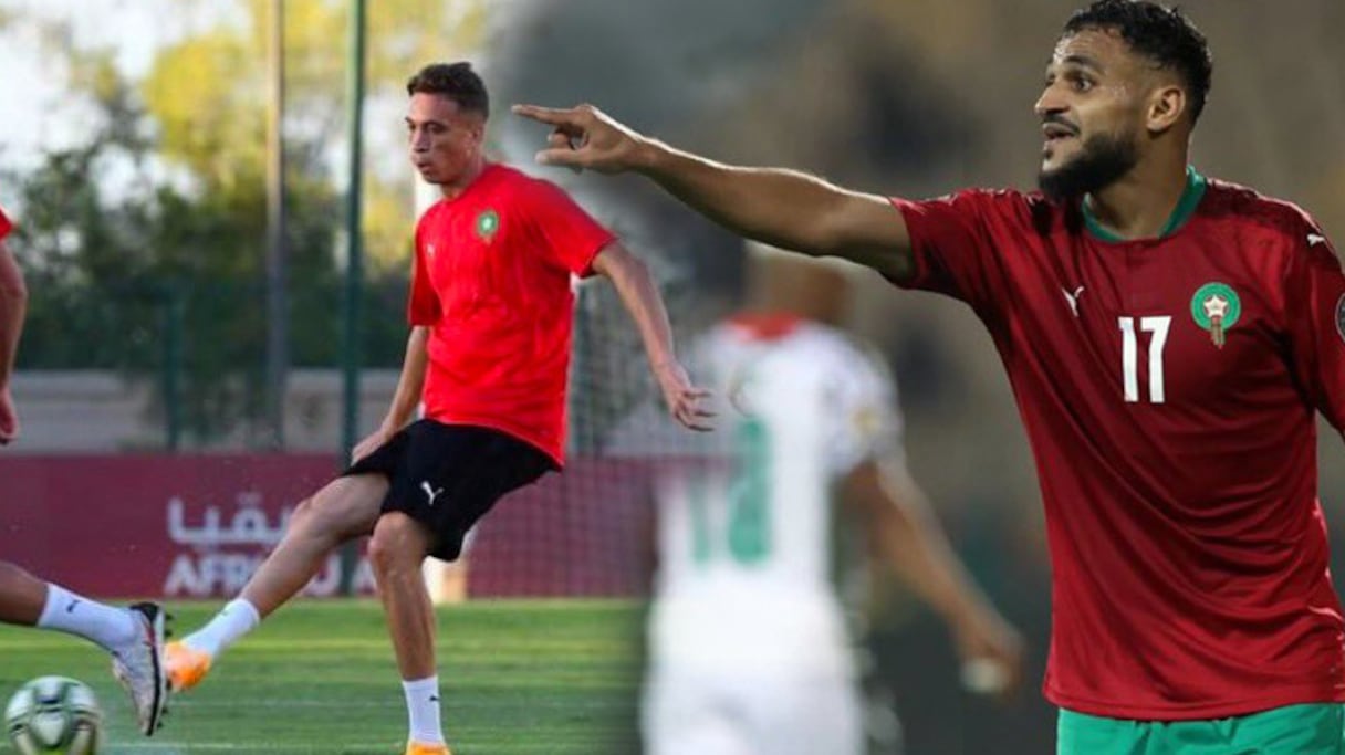 Sofiane Chakla et Sofiane Boufal, joueurs de l'équipe nationale de football.
