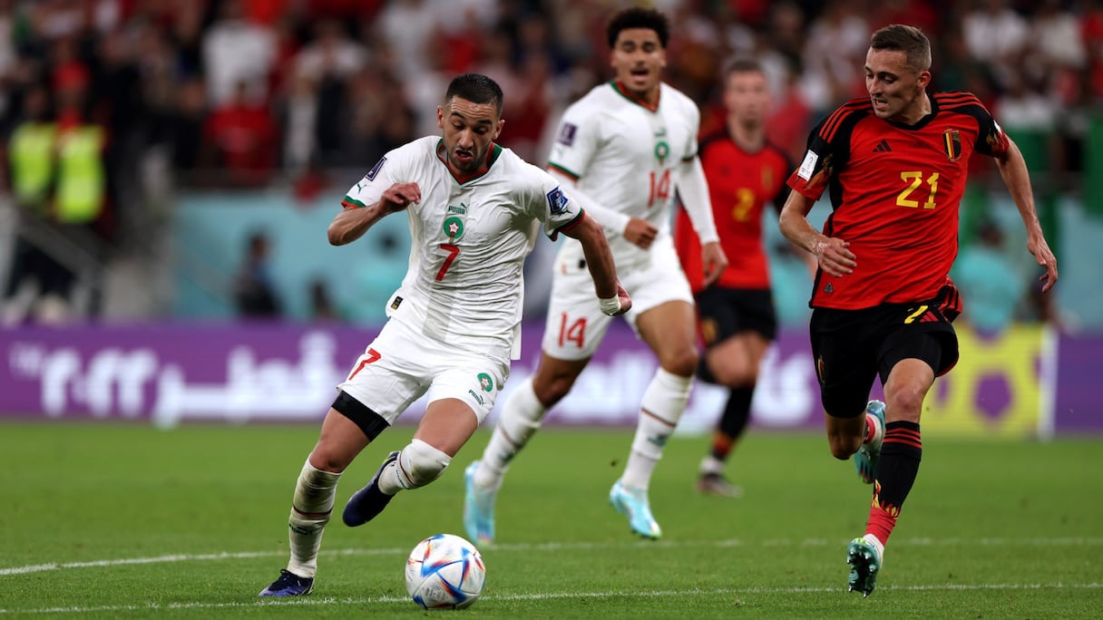 Hakim Ziyech contre la Belgique, le dimanche 27 novembre 2022.
