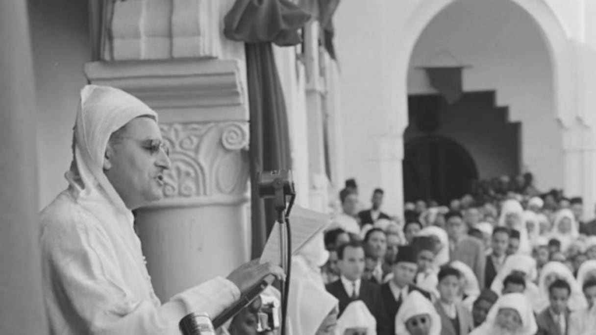 Le Roi Mohammed V à Tanger, le 9 avril 1947.
