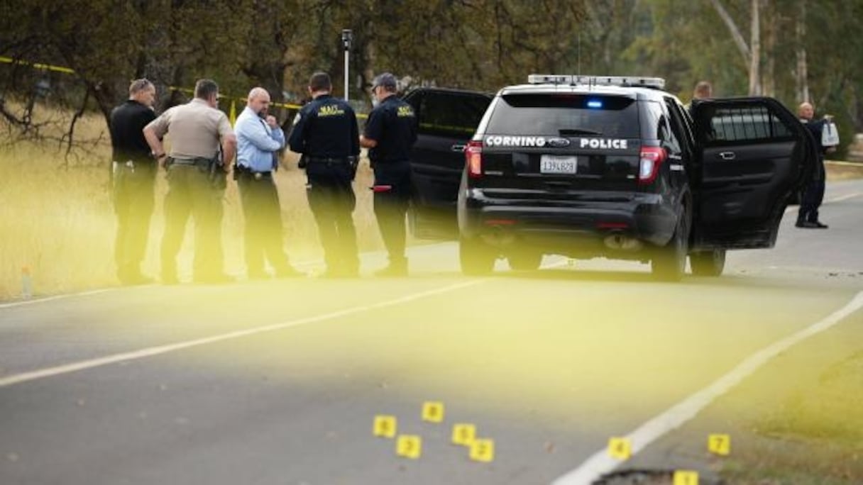 La police sur les lieux d'une fusillade.
