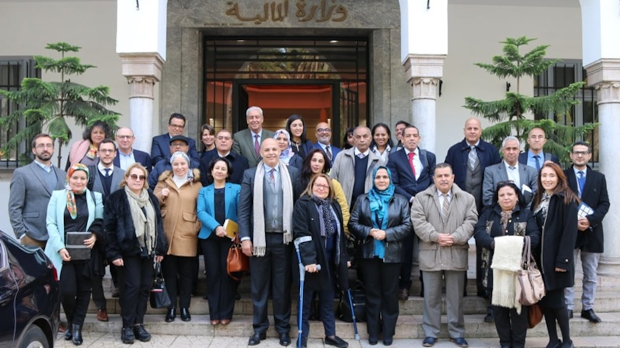 Lors de la visite de la délégation tunusienne au siège du ministère de l'Economie et des finances, le jeudi 23 janvier 2020 à Rabat
