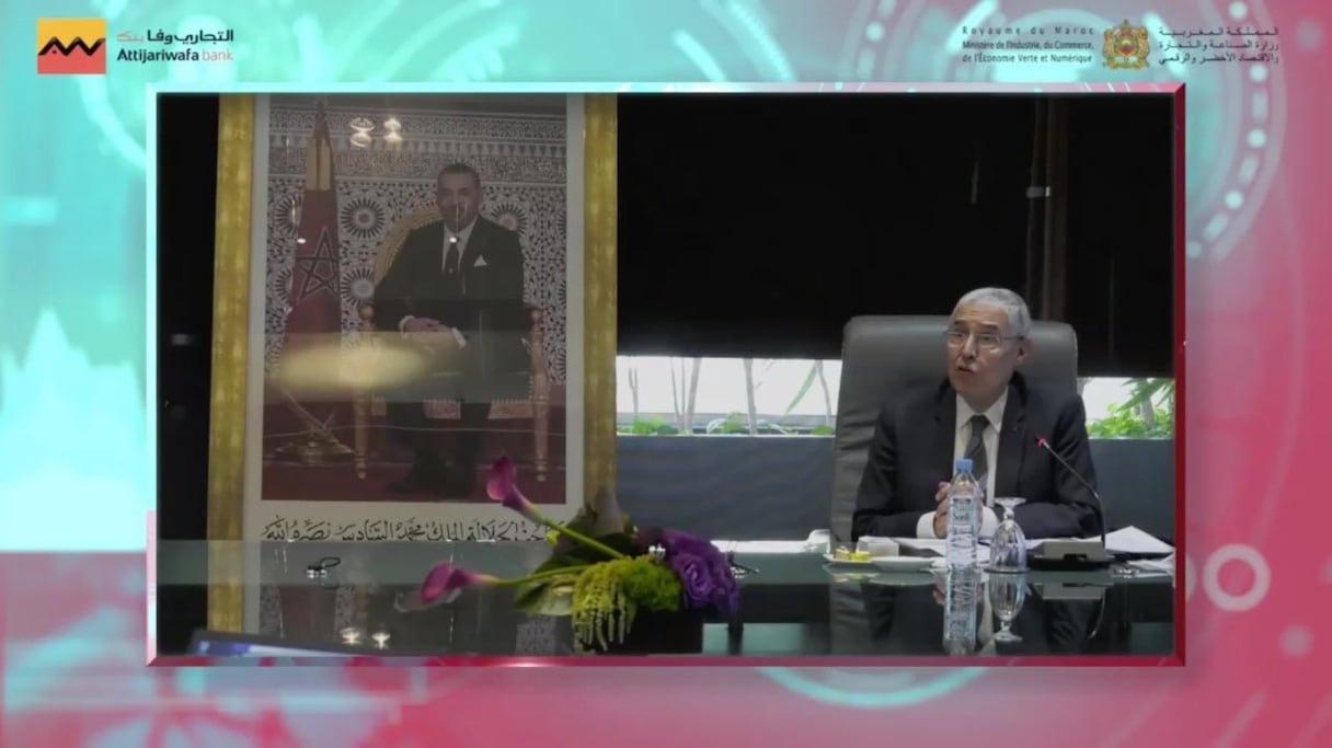 Mohamed El Kettani, PDG du groupe Attijariwafa bank, intervenant lors d'un webinaire autour de la banque de projets industriels instaurés par le ministère de l'Industrie.
