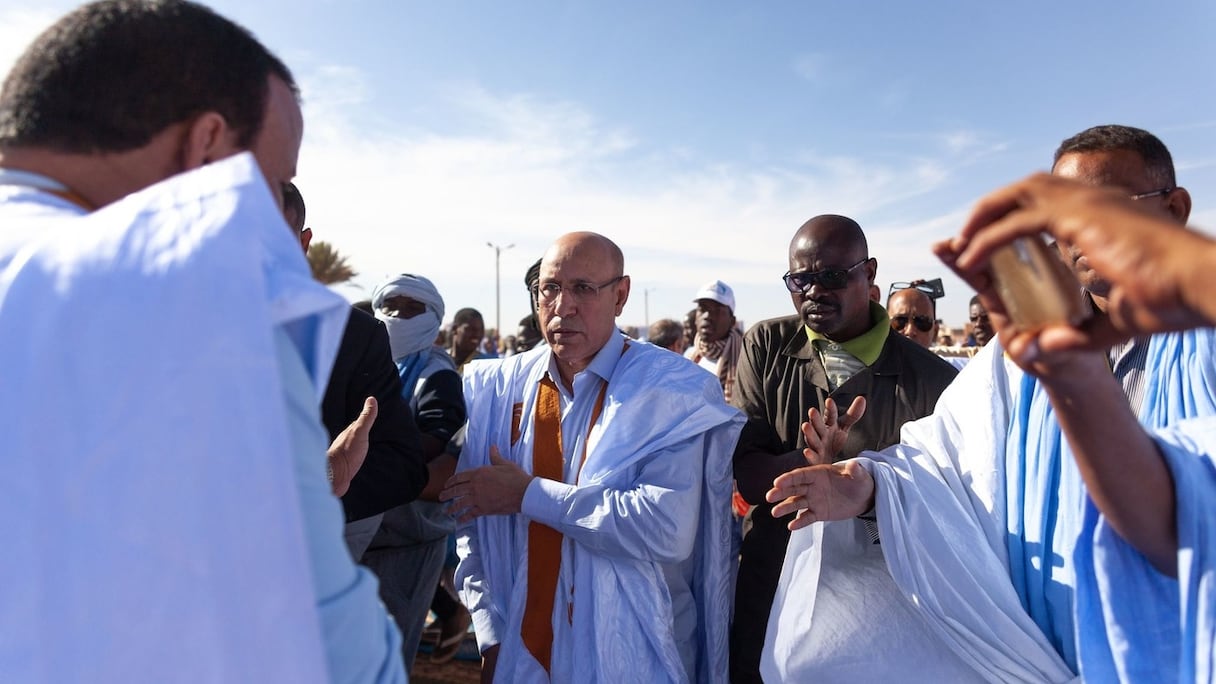 Au milieu, le nouveau président mauritanien Mohamed Ould Ghazouani.
