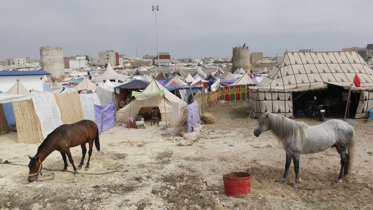 Les tentes sont plantées, les cheveaux installés... le traditionnel Moussem de Moulay Abdellah d'El Jadida peut enfin commencé
