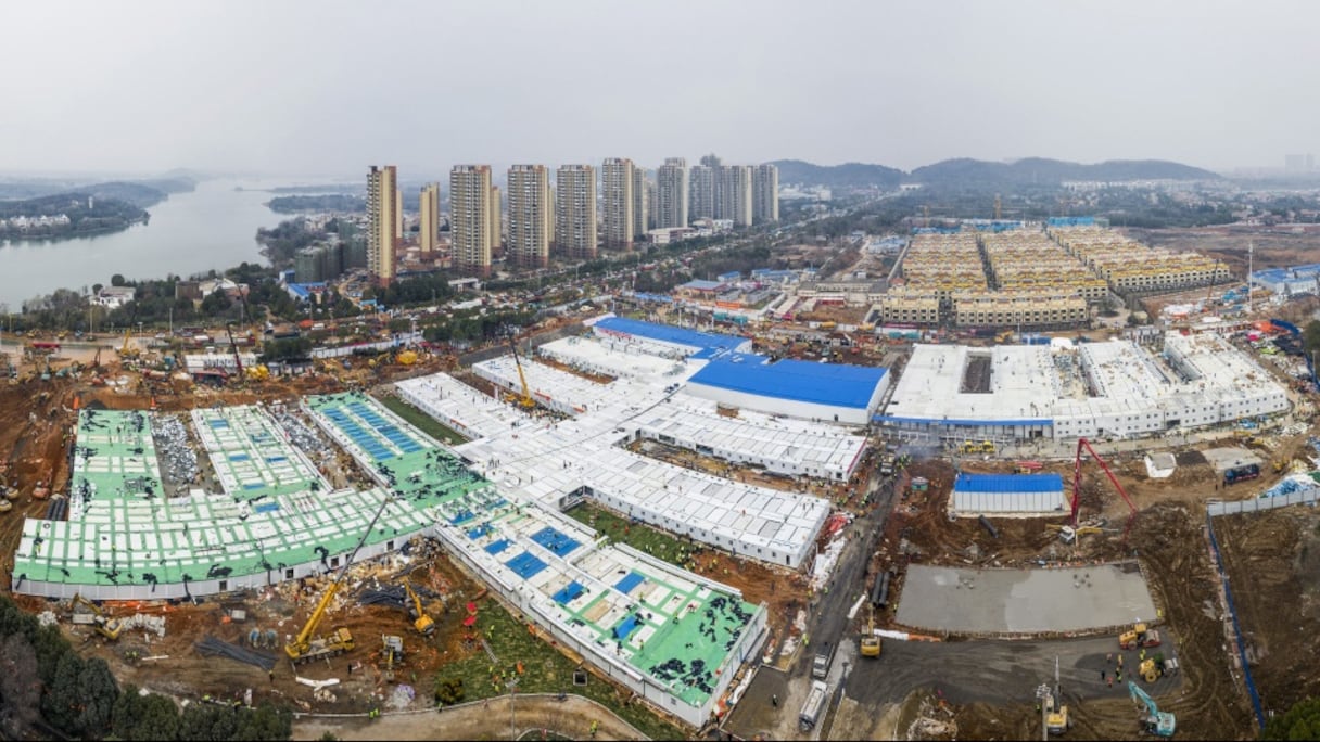 L'hôpital "Huoshenshan", construit en dix jours à Wuhan pour accueillir les malades du Coronavirus.
