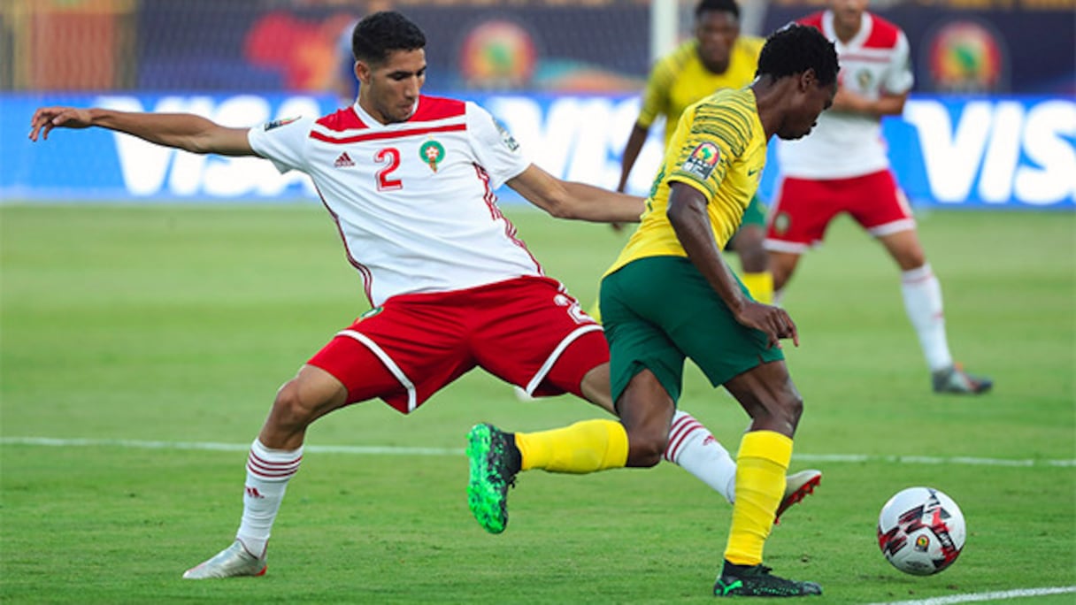 Maroc-Afrique du Sud lors de la CAN 2019 en Egypte, où les Lions se sont imposés 1-0.
