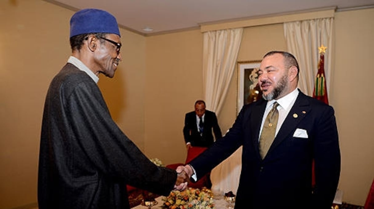 Le roi Mohammed VI et le président Buhari.
