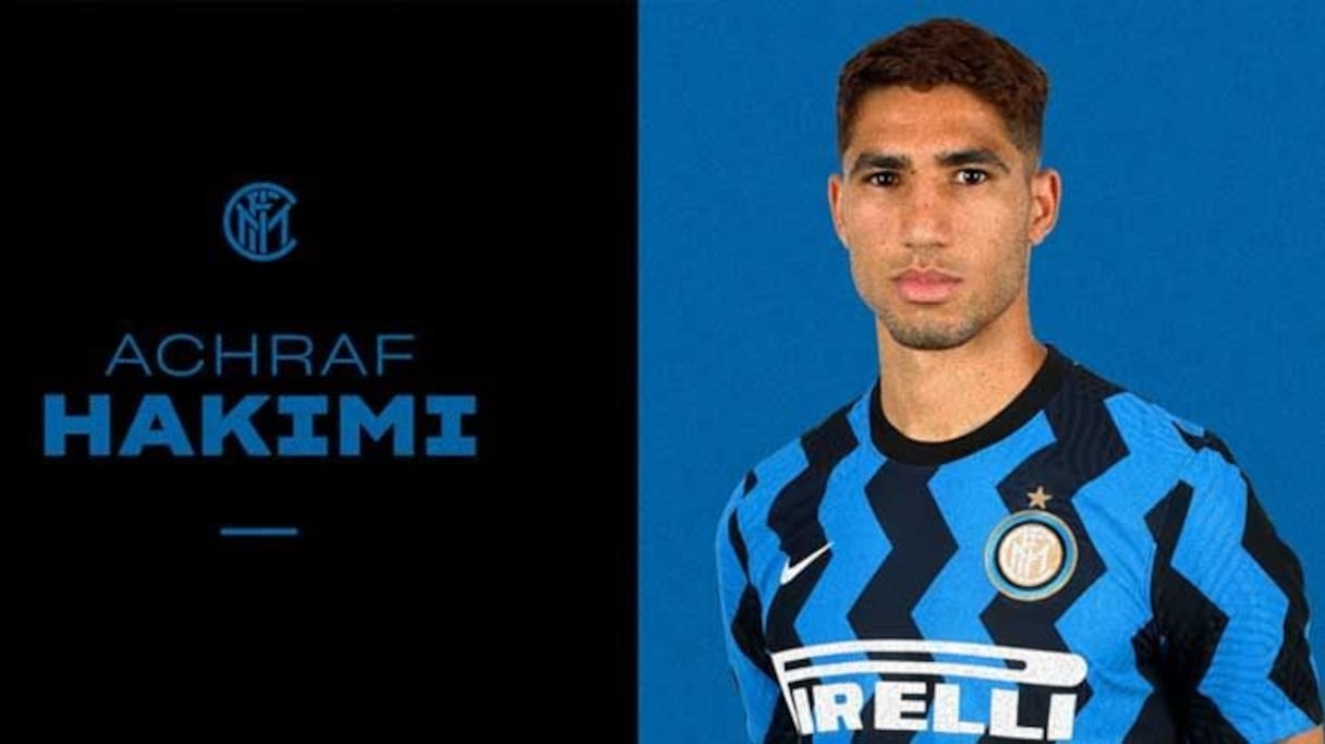 Achraf Hakimi avec le maillot de l'Inter Milan. 
