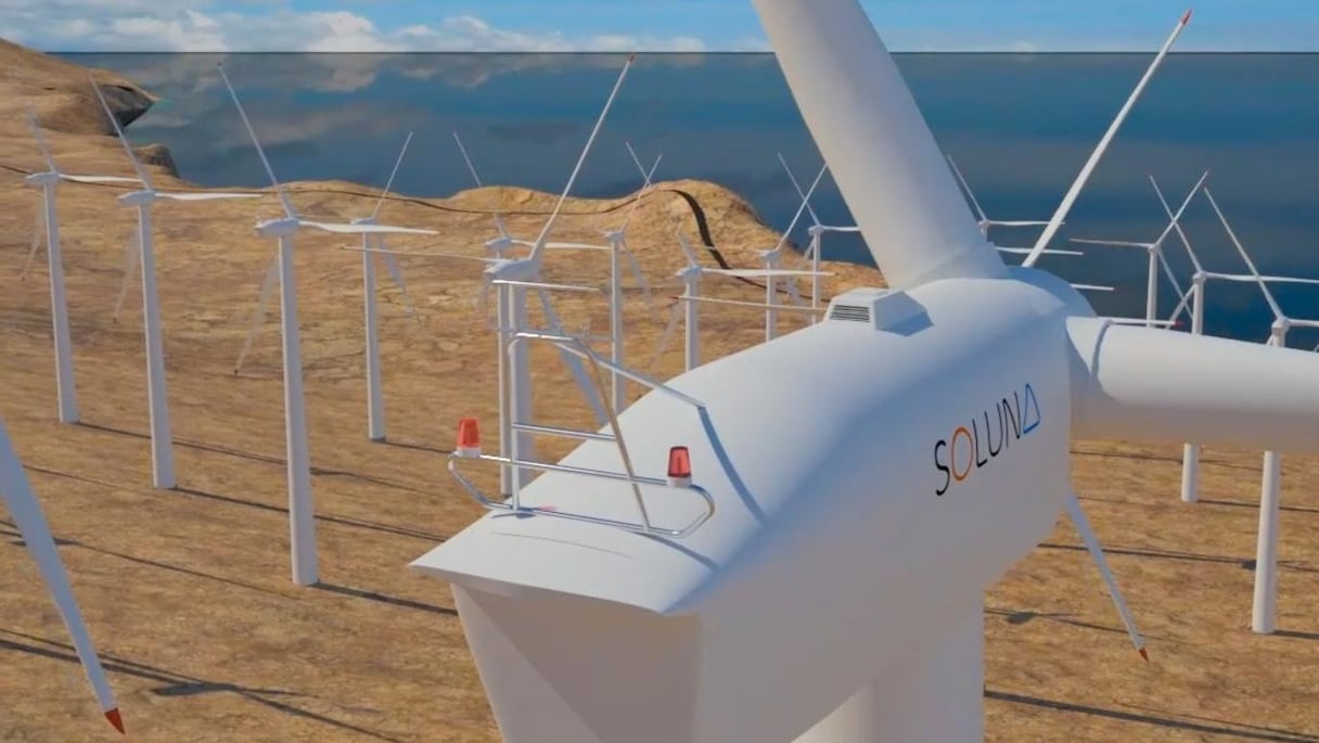 Une maquette du projet du parc éolien de 900 MW à Dakhla.
