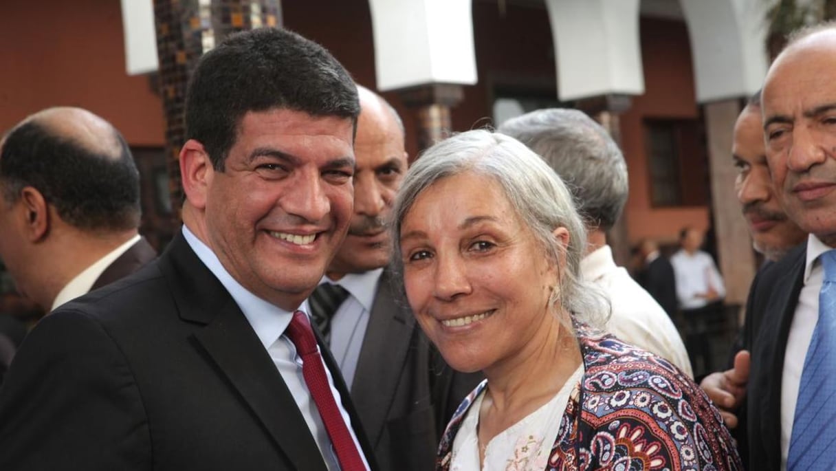 Mustapha Bakkoury et l'actrice Naima Lamcharki.
