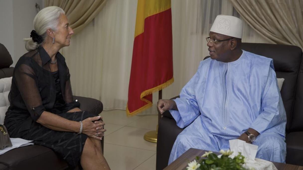 Christine Lagarde, directrice générale du FMI et  Ibrahim Boubacar Keïta, président du Mali
