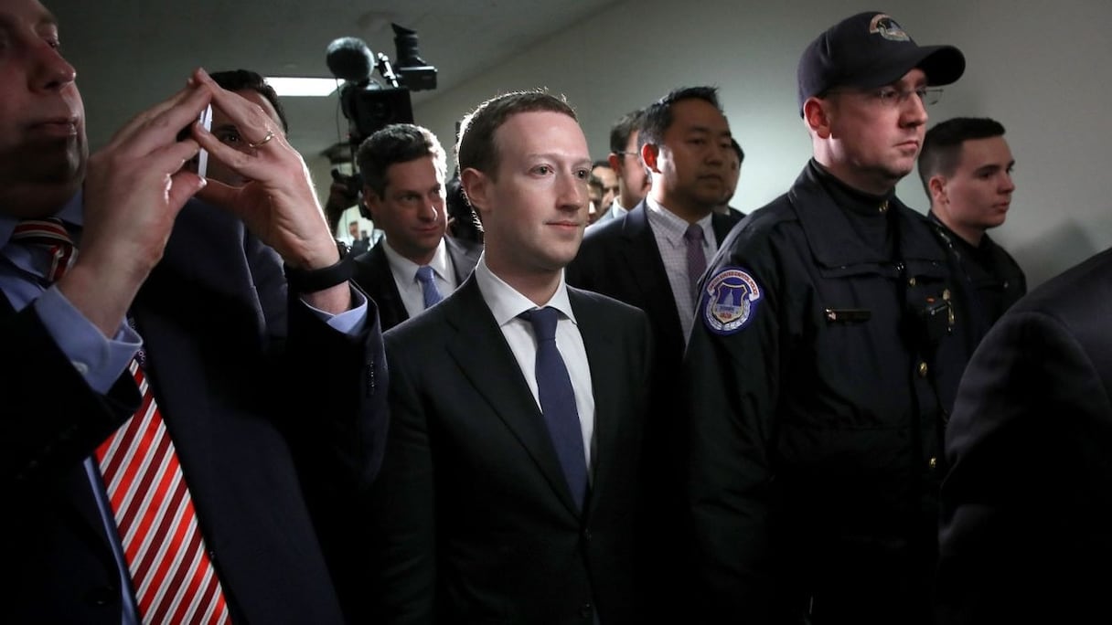 Mark Zuckerberg, le patron de Facebook, devant le Congrès américain, mardi 10 avril 2018.
