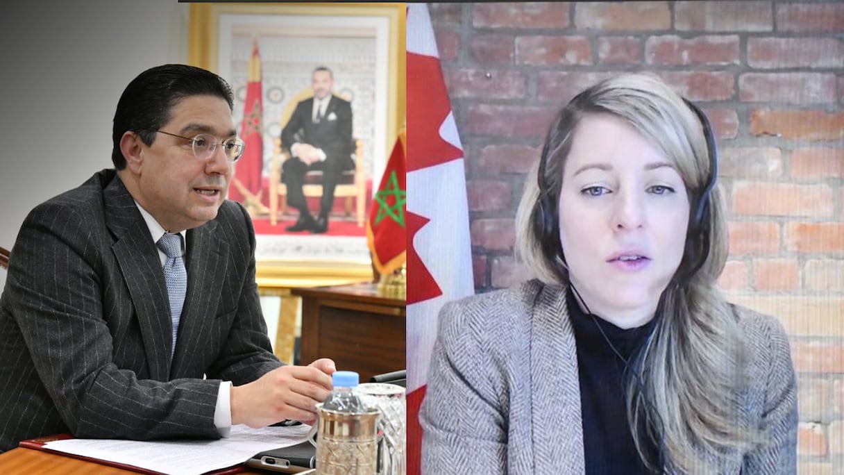 Nasser Bourita, ministre des Affaires étrangères, et son homologue canadienne, Mélanie Joly.
