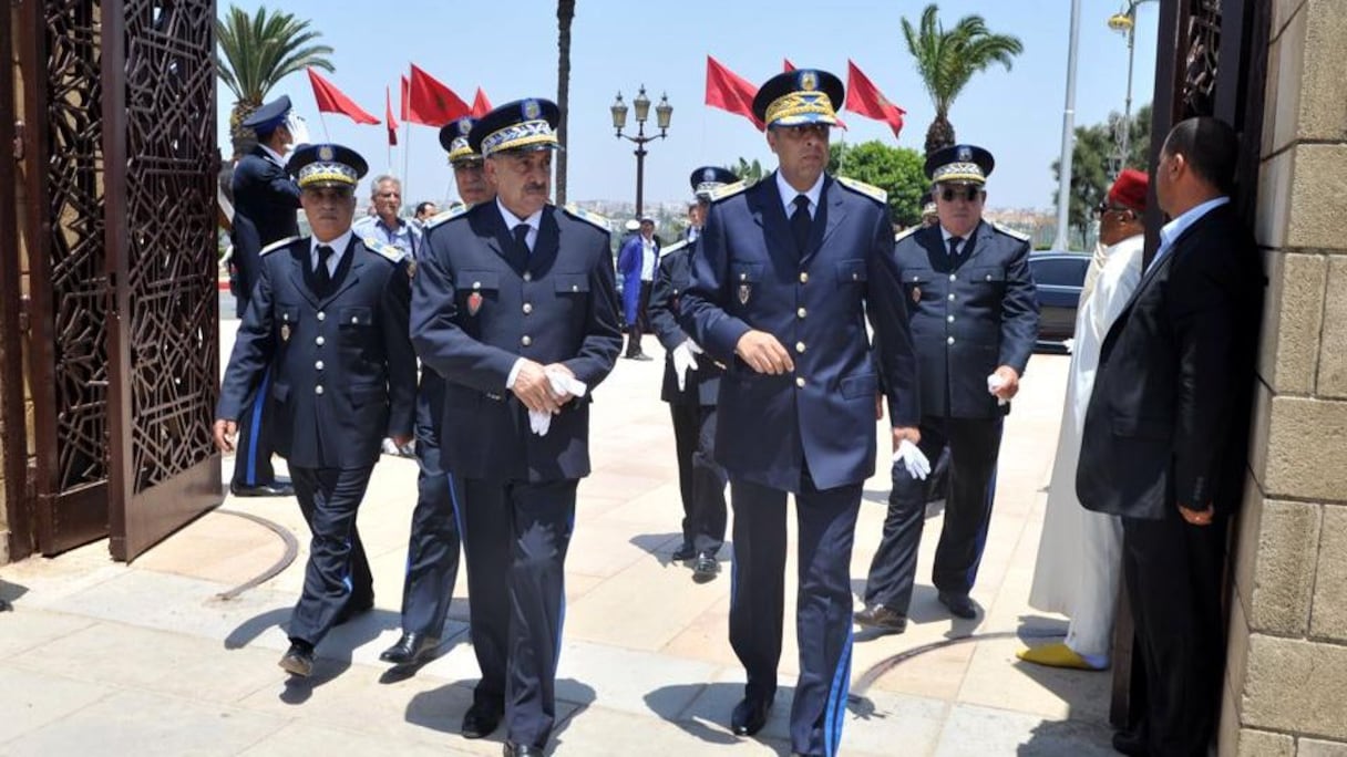 Abdellatif Hammouchi, patron de la DGSN et de la DGST, accompagné de ses proches collaborateurs. 
