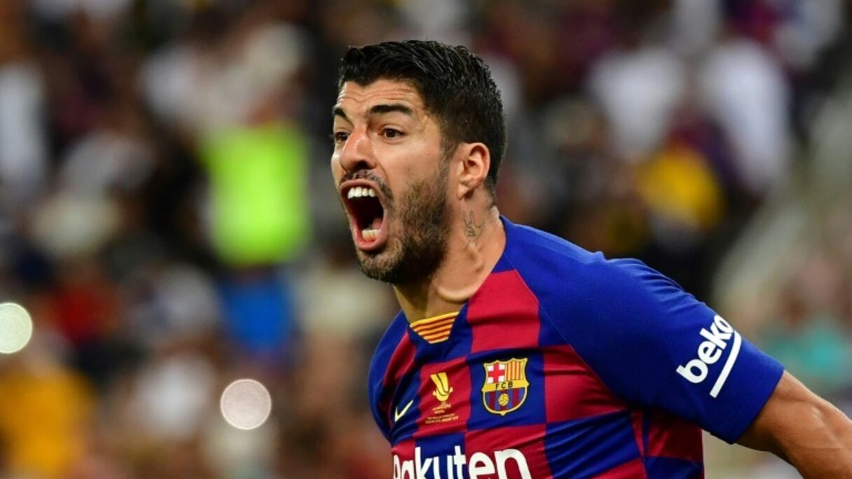 Luis Suarez lors de la demi-finale de Supercoupe d'Espagne entre le Barça et l'Atlético le 9 janvier 2020 à Jeddah (Arabie saoudite).

