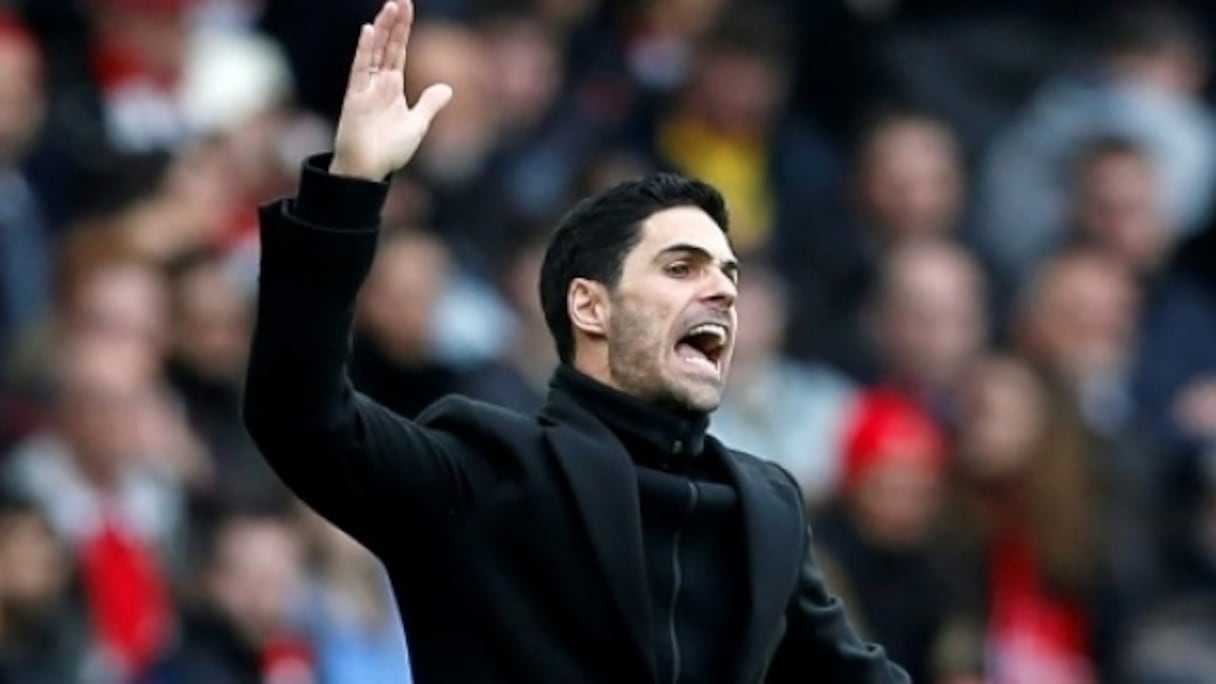 L'entraîneur espagnol d'Arsenal, Mikel Arteta, lors du match de Premier League face à West Ham, à Londres, le 7 mars 2020
