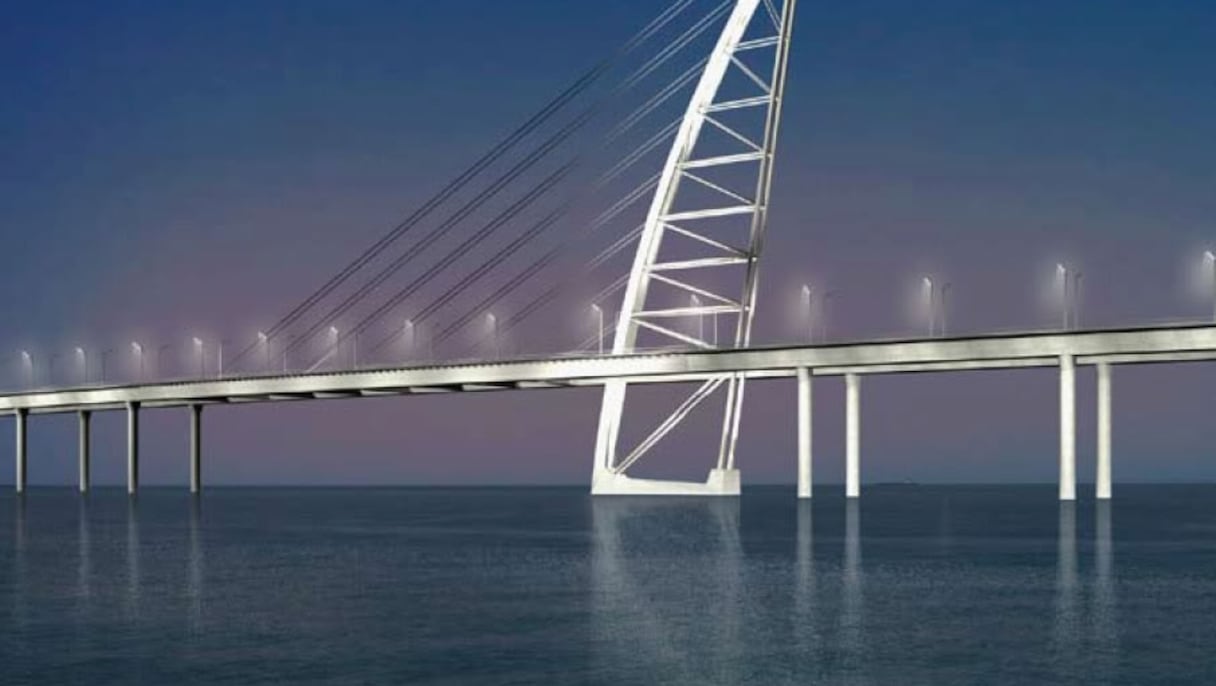 Jaber Bridge, le quatrième plus long pont maritime au monde. Il relie le centre-ville du Koweït à la région d'Al-Sobbiya. 
