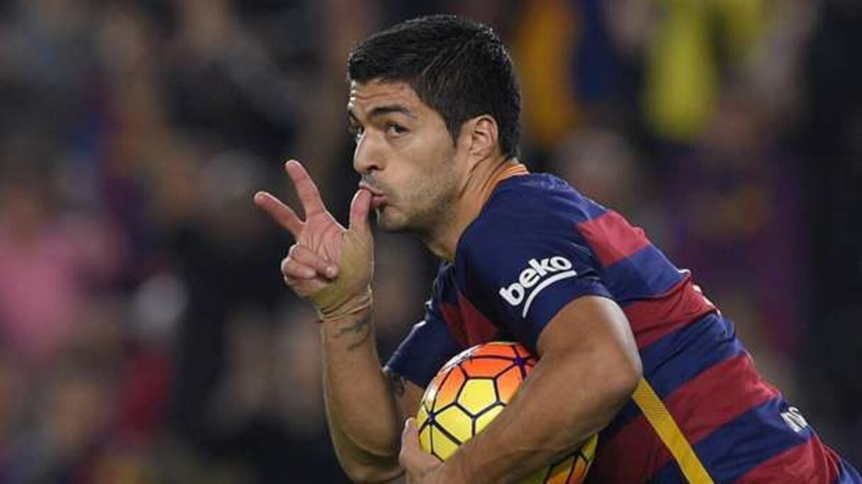 Luis Suarez, atueur d'un triplé face à Eibar.

