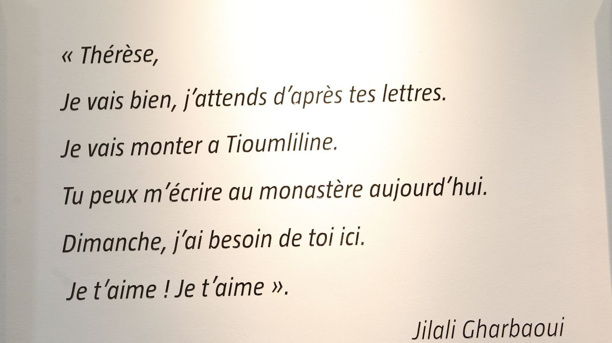 Des lettres de Gharbaoui à sa compagne thérèse, durant son séjour au monastère aux côtés du Père Placide, ont ému les personnes présentes. 
