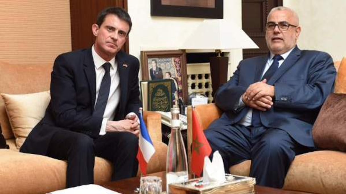 Abdelilah Benkirane et Manuel Valls.
