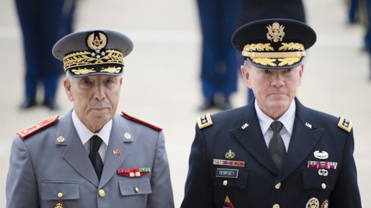 Le général Arroub avec son homologue américain Martin Dempsey. 
