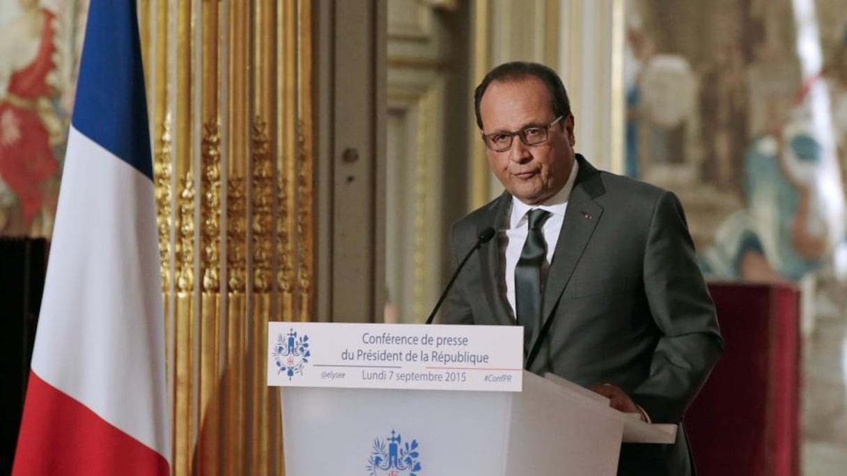 François Hollande lors de sa conférence de presse le 7 septembre 2015.
