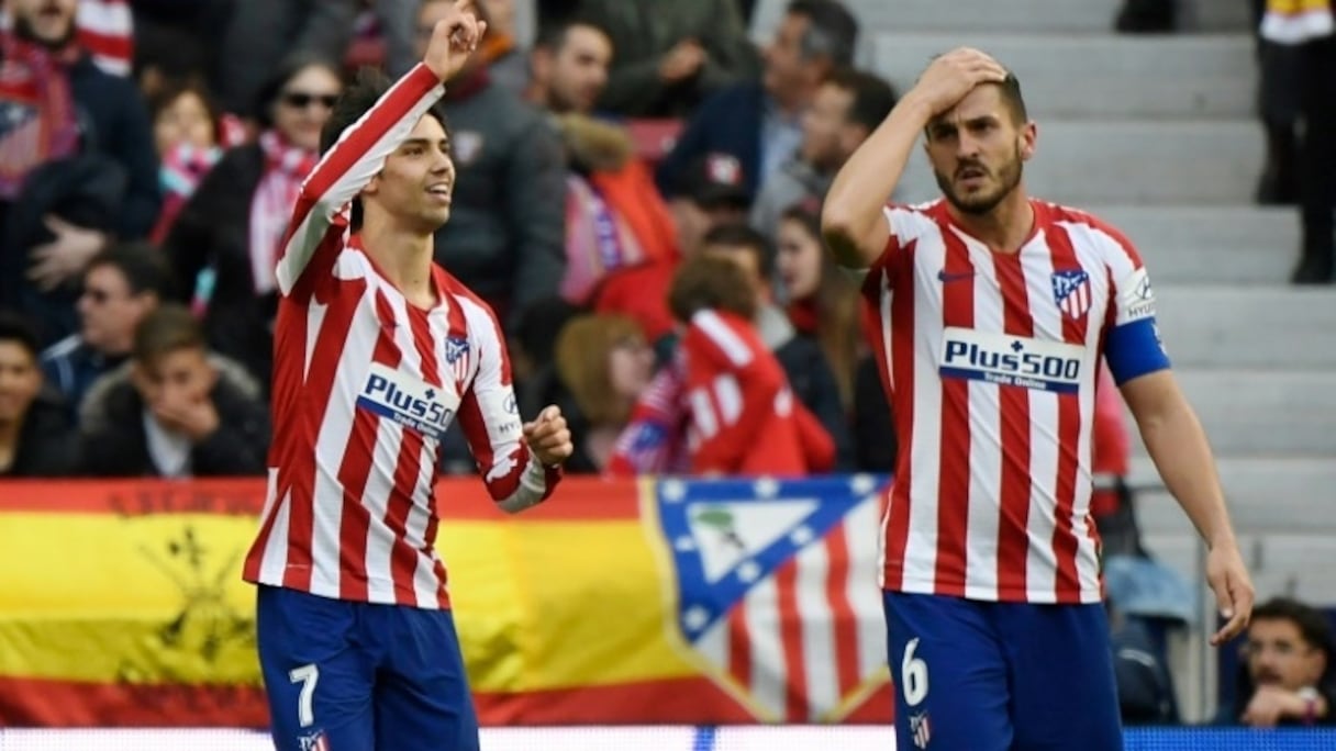 Les joueurs de l'Atlético Madrid opposés au Séville FC au Wanda Metropolitano, le 7 mars 2020.
