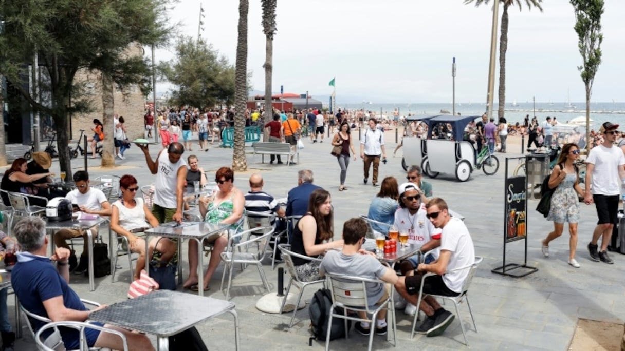 Une place appréciée des touristes à Barcelone. 
