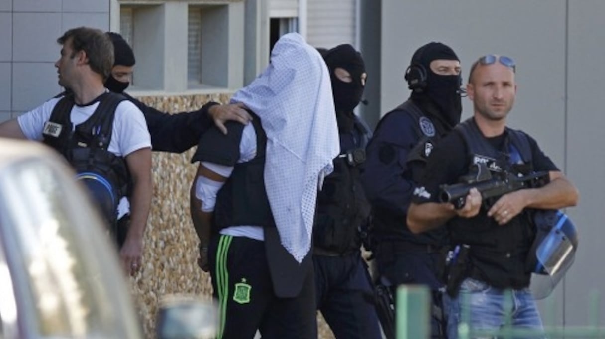 Yassin Salhi, lors de son interpellation le 28 juin 2015 à son domicile de Saint-Priest.
