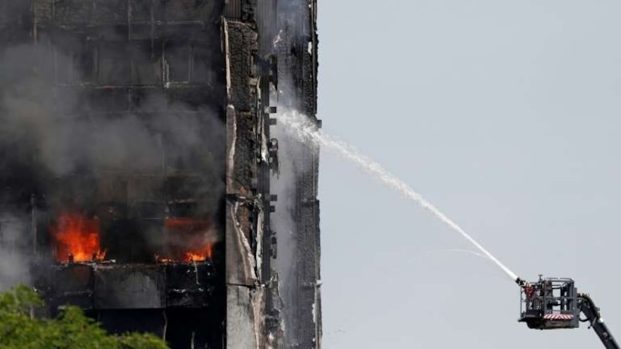 La tour Grenfell datant de 1974 a été ravagée par un incendie, le 14 juin 2017.
