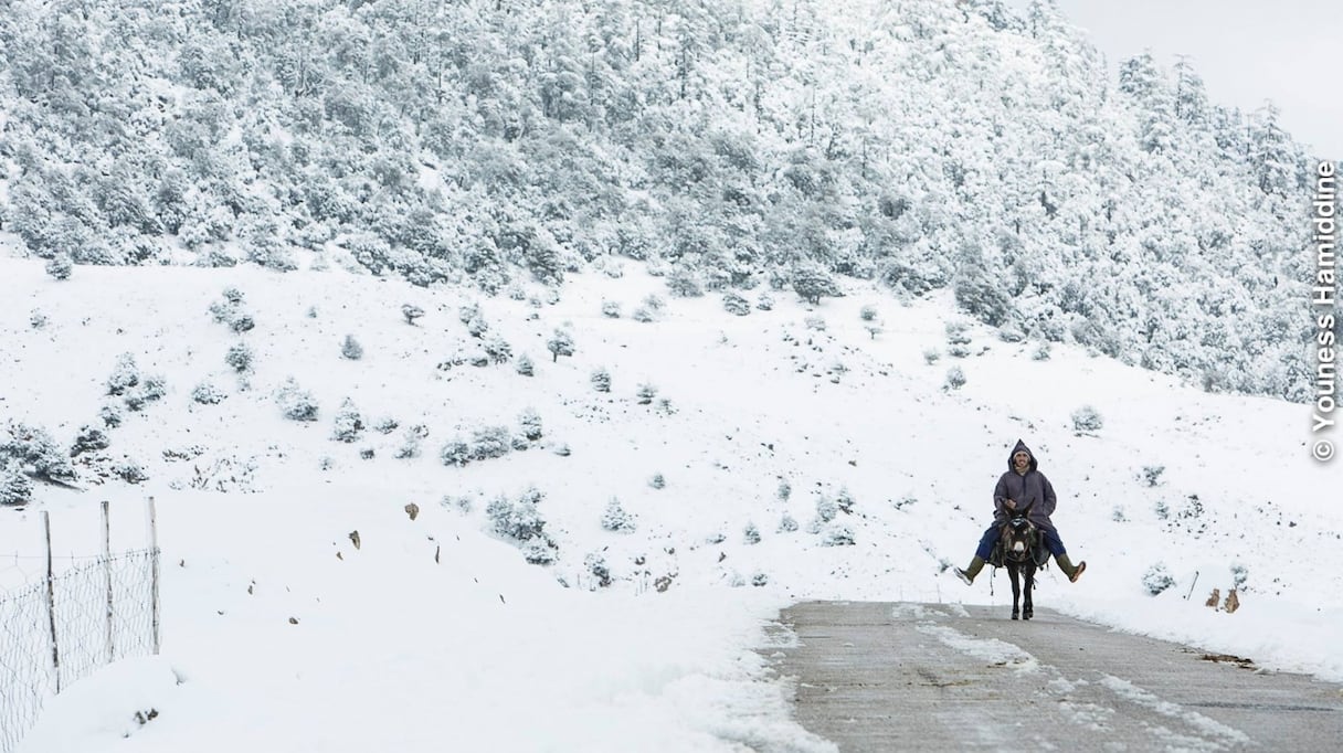 Sur les hauteurs de la région de Khénifra, l'hiver 2017.
