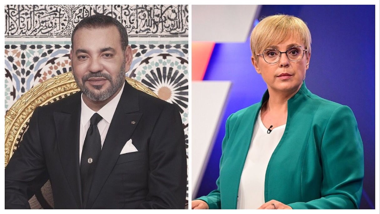 Le roi Mohammed VI et Natasa Pirc Musar, présidente élue de la République de Slovénie.
