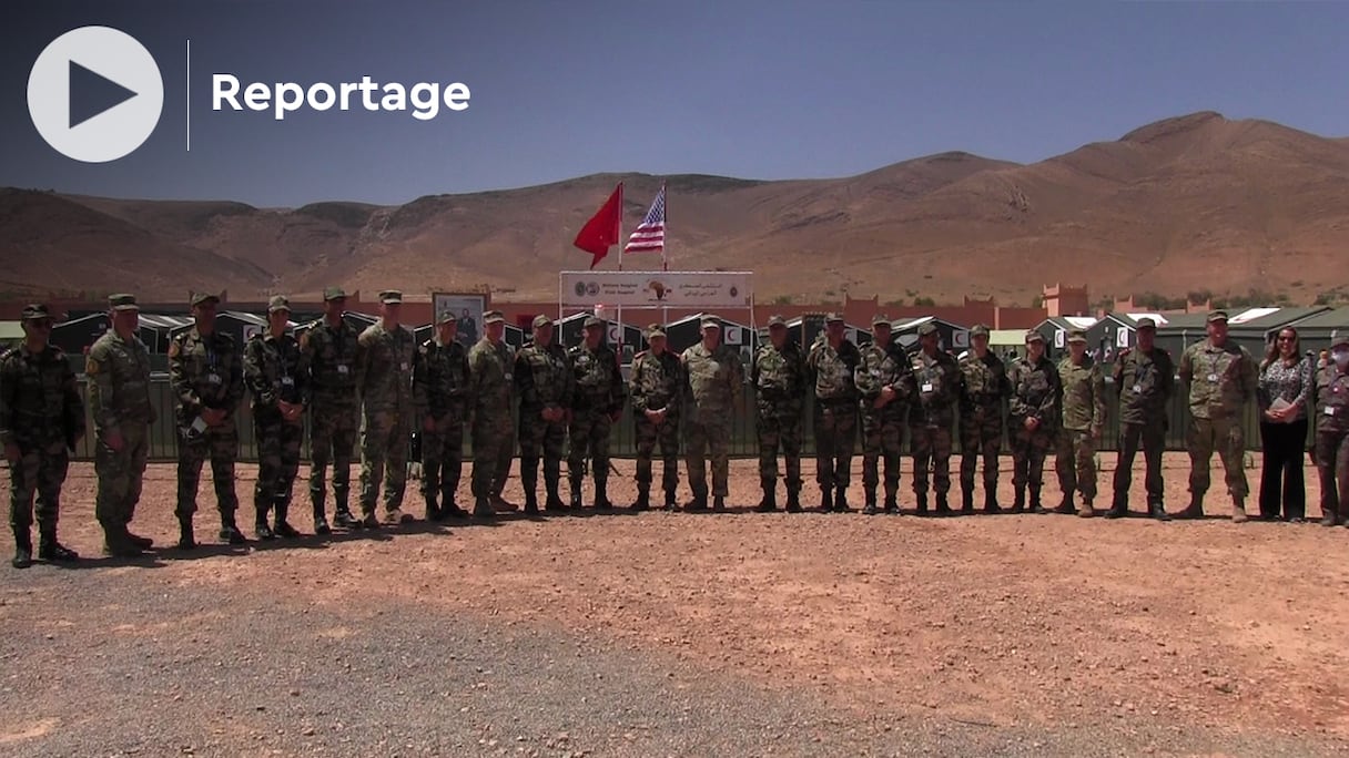 Visite d’une délégation des FAR et de l’Armée américaine à l’hôpital médico-chirurgical de campagne de Taliouine, le 27 juin 2022, dans la province de Taroudant.
