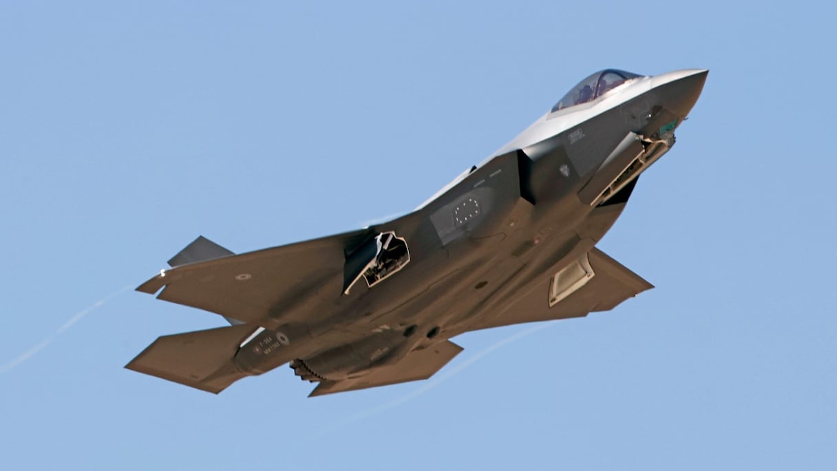 Un F-35 de l'armée de l'air italienne décolle lors de l'exercice militaire «Blue Flag» à la base aérienne d'Ovda, au nord de la ville israélienne d'Eilat, le 24 octobre 2021.
