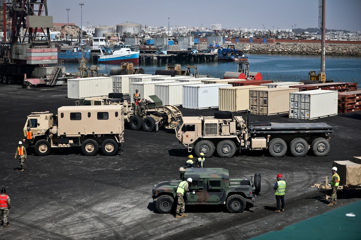 Arrivée à Agadir du matériel et des équipements américains pour l’exercice militaire African Lion, organisé conjointement par l’Armée américaine et les Forces armées royales.