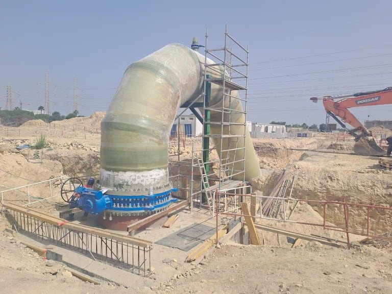 Un chantier de conduite d'eau d'Amitech.