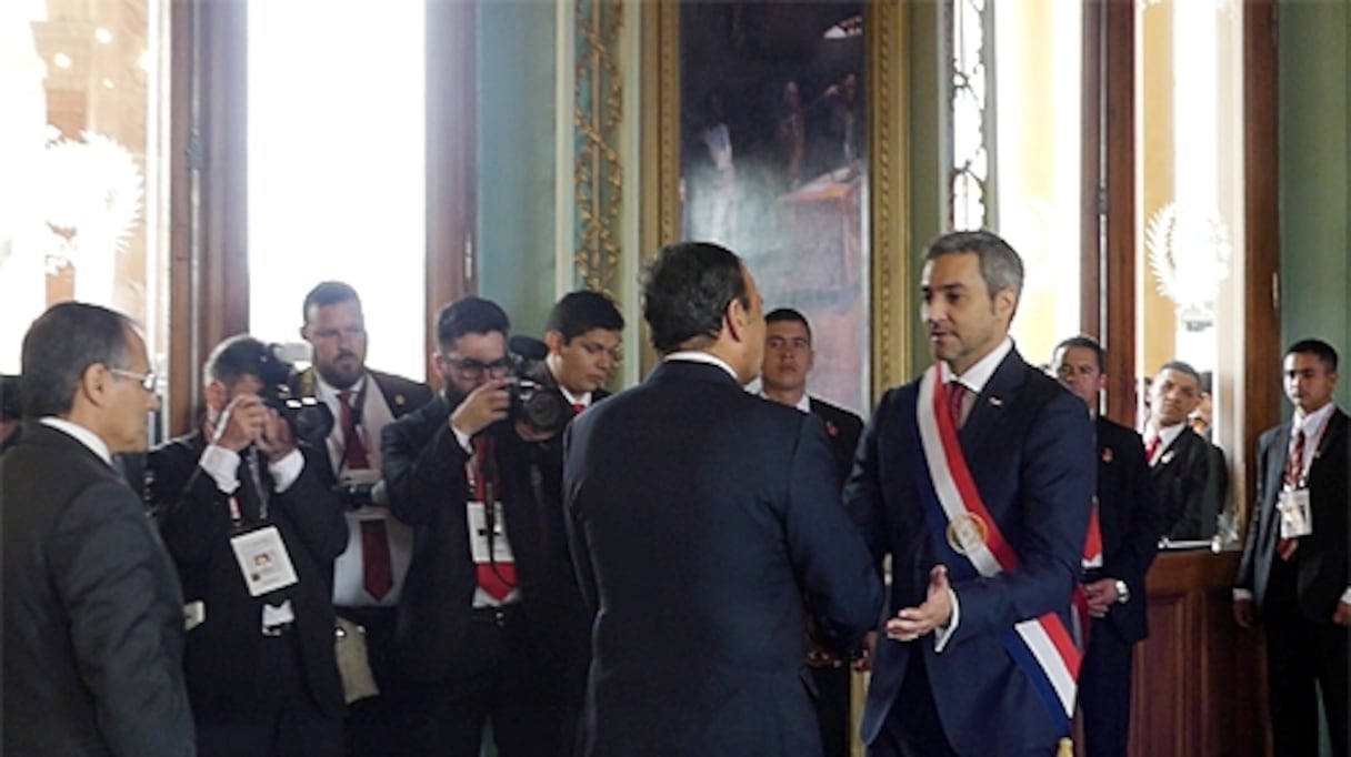 Mario Abdo Benitez, président du Paraguay et Habib El Malki, président de la Chambre des représentants.
