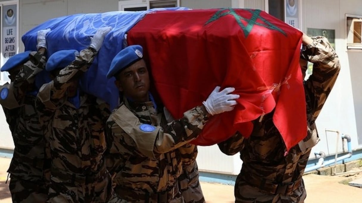 Hommage à un Casque bleu décédé en Centrafrique. Photo d'archive.
