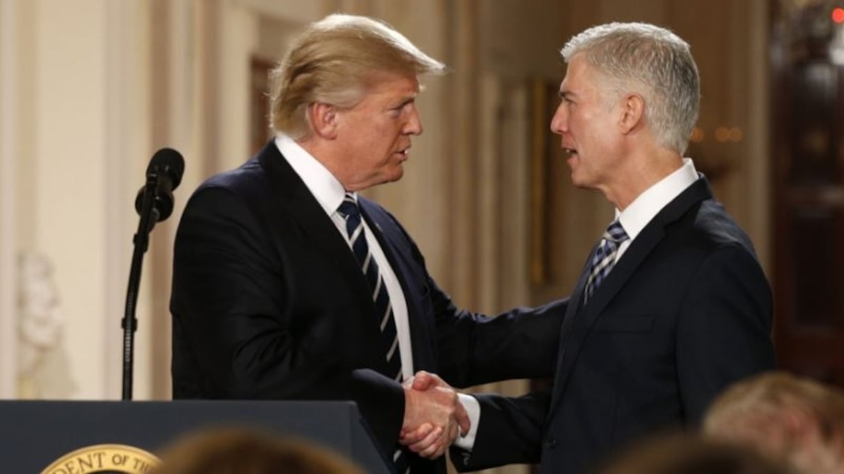 Donald Trump et le juge conservateur Neil Gorsuch nommé à la Cour suprême américaine.
