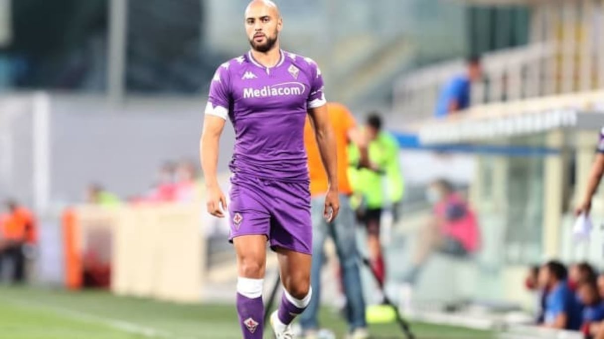 Sofyan Amrabat sous le maillot de la Fiorentina.
